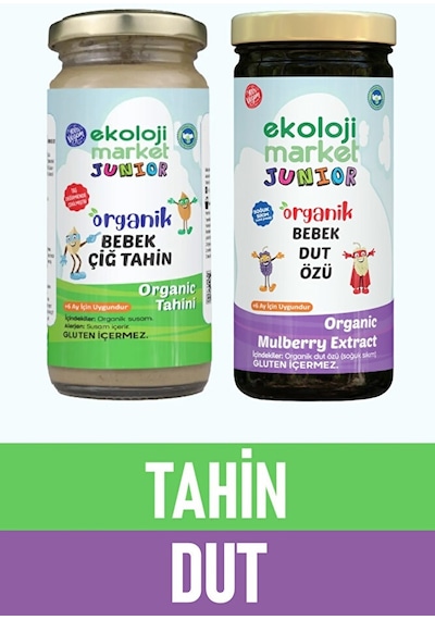Ekoloji Market Organik Çiğ Tahin 230 G + Organik Dut Özü 290 G