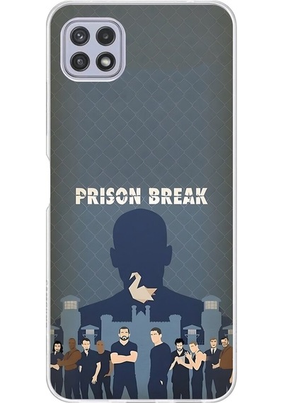 Samsung Galaxy A22 Uyumlu Şeffaf Kılıf Prison Break Tasarımlı
