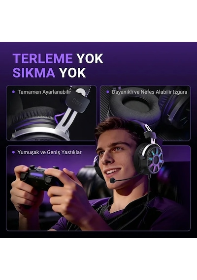 Fifine Ampligame H19 Mikrofonlu 7.1 Rgb Oyuncu Kulaklığı