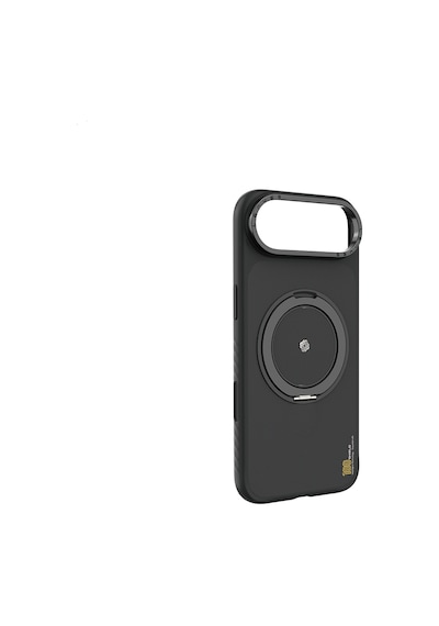 Apple Uyumlu iPhone 17 Air  Kılıf M-safe Şarj Özellikli Metal Standlı Lenyes Ck225 Kevlar Kapak Siyah Siyah