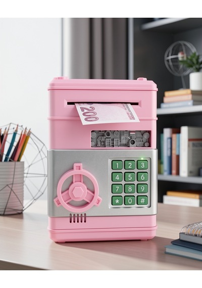 Şifreli Elektronik Kumbara Büyük Kapasiteli Uczzzsam53numberbank-27 Pembe