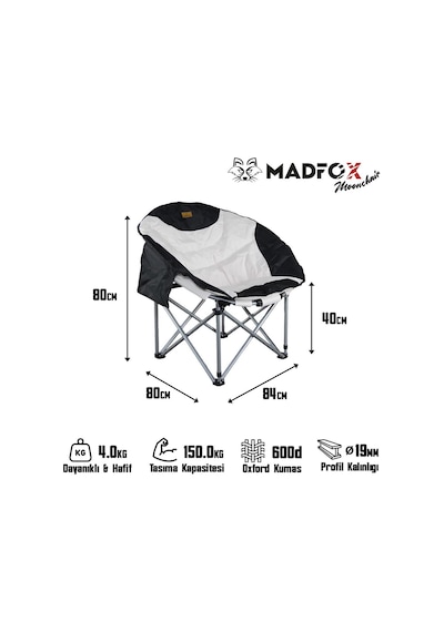 Madfox Moonchair Deluxe Katlanır Kamp Sandalyesi Çok Renkli