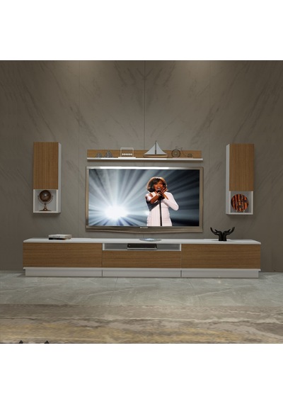 Decoraktiv Trendstyle 270das Mdf Tv Ünitesi Tv Sehpası - Beyaz Ceviz Ahşap - Beyaz Decoraktiv Trendstyle 270das Mdf Tv Ünitesi Tv Sehpası - Beyaz Ceviz Ahşap - Beyaz