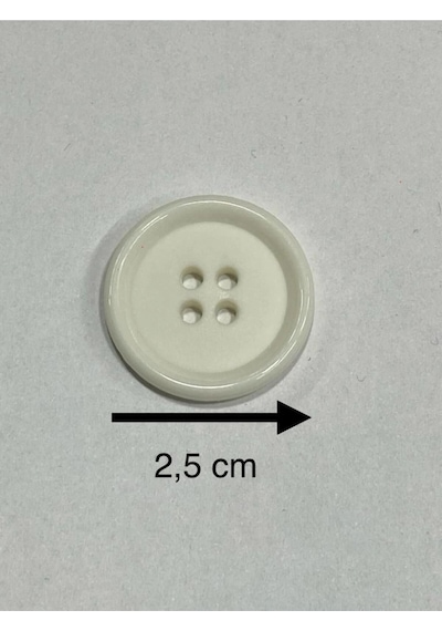 Trençkot Mont Düğmesi Italyan Düğme 20 Lı Set Beyaz 2,5 Cm M8926