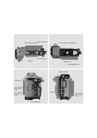 Fx30 Için Üst Saplı Tam Kamera Kafes Kiti  Xlr Kulp İle Uyumlu Hdmı Için Kablo Kelepçesi 1 4 -20 Dişli Del Diğer