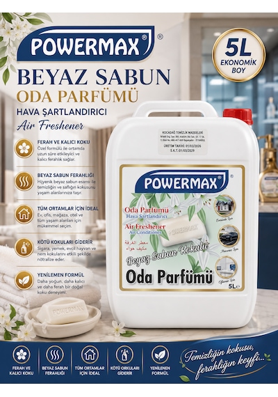 Powermax Beyaz Sabun Aromatik Ortam Şartlandırıcı 5 L Oda Kokusu