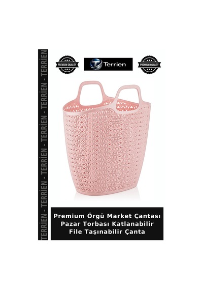Premium Örgü Market Çantası Pazar Torbası Katlanabilir File Taşınabilir Çanta Çok Renkli