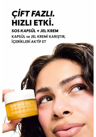 Cream Co. Leke Karşıtı Cilt Tonu Eşitleyici C Vitamini içeren Nemlendirici Kapsül Yüz Kremi 50 ML