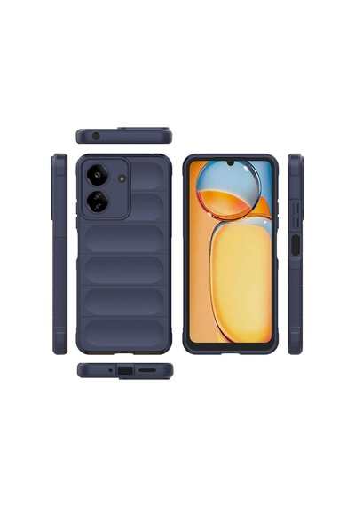 Xiaomi Redmi 13c Kılıf Kamera Korumalı Esnek Silikon Parmak Şeritli Pazarplus Siyah