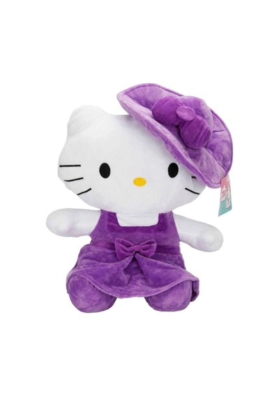 2089 Hello Kitty Şapkalı Peluş 36 Cm Mor