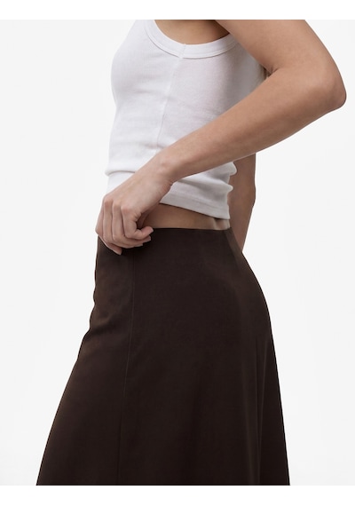 Koton Modal Kumaş Midi Etek Kahverengi 6sak10151ek Kahve