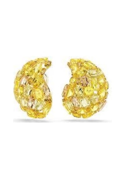 5723383 Gema Clip Earrings, Yellow, Gold-tone Plated Metalik