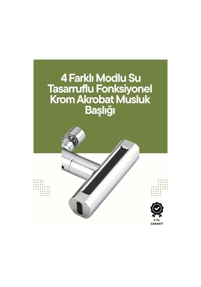 Mey İthalat Krom Musluk Başlığı 4'ü 1 Arada Su Çıkışı Kolay Montajlı