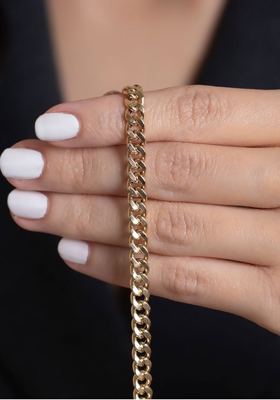 14 Ayar Altın Gurmet Bileklik 6 Mm Sarı Altın