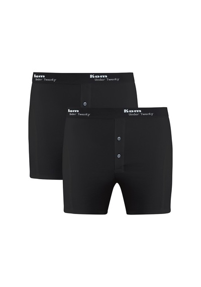 Kom Long Şort Erkek 2'li Boxer Siyah Siyah