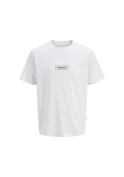 Jack & Jones Split Fakestitch Branding Erkek Beyaz Tişört 12273182-bw Beyaz