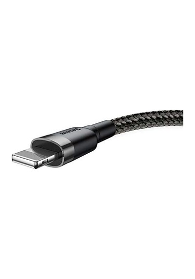 Cafule Serisi, 2.4 A Usb-a & Lightning Şarj Kablosu & Data Aktarım Kablosu, 1 Metre, Gri - Siyah
