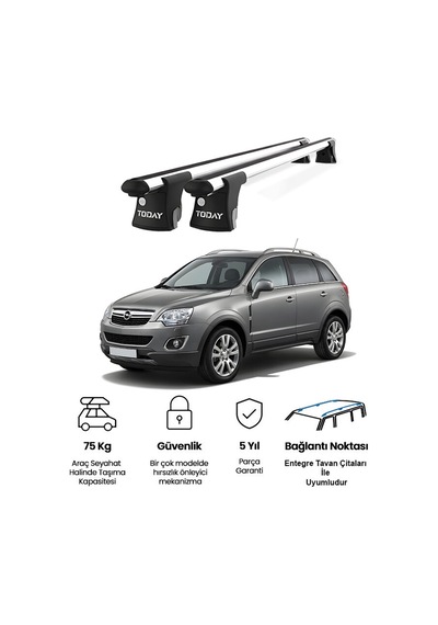 Trio-ı Opel Antara 2007-2017 Uyumlu Kilitli Ara Atkı 120cm Port Bagaj Tavan Barı