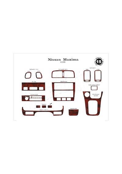 Nissan Maxima Torpido Kaplama 1995-2000 15 Parça Maun