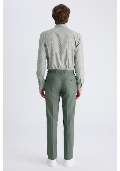 D's Damat Ds Damat Slim Fit Yeşil Armürlü Kumaş Pantolon 2hf03kv303200 401
