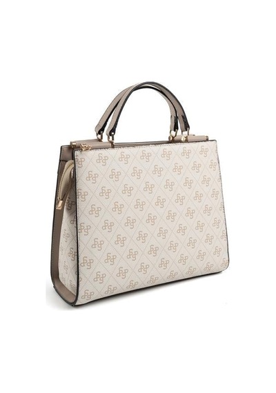 Silver Polo Sp1166 Kadın El Çantası Monogram Bej-kum