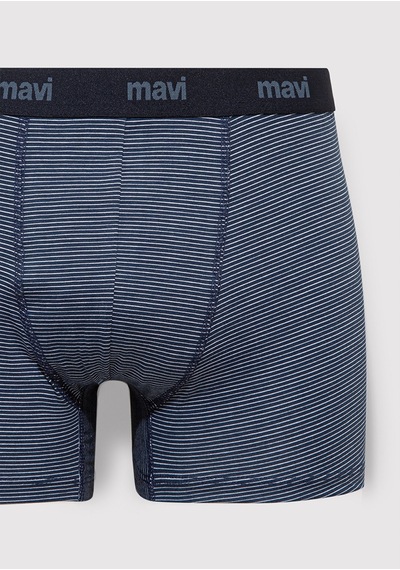 Mavi - Çizgili Lacivert Boxer 0910434-34340 Lacivert