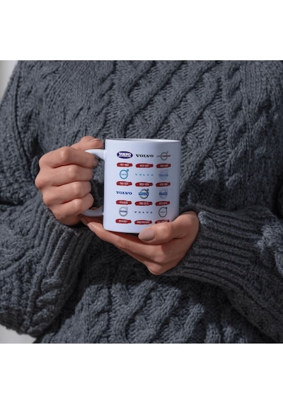 Applucky Volvo Logo Tarihçesi Baskı Kupa Bardak Beyaz