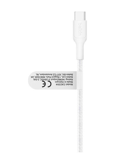 Belkin Cac004hq1.5mwh Boostcharge Pro 140w Usb-c To Dual Usb-c Örgülü Kablo 1.5m - Beyaz