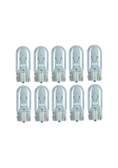 10 Adet W5w T10 Dipsiz Ampul, 12v 5w