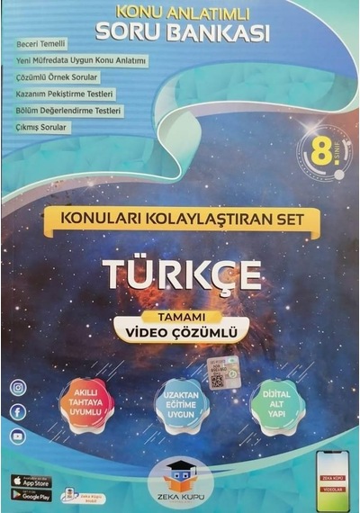 8. Sınıf LGS Türkçe Konu Anlatımlı Soru Bankası- Zeka Küpü Yayınları