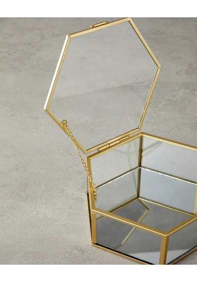 English Home Deluxe Cam Dekoratif Kutu 14x16x6 Cm Gold