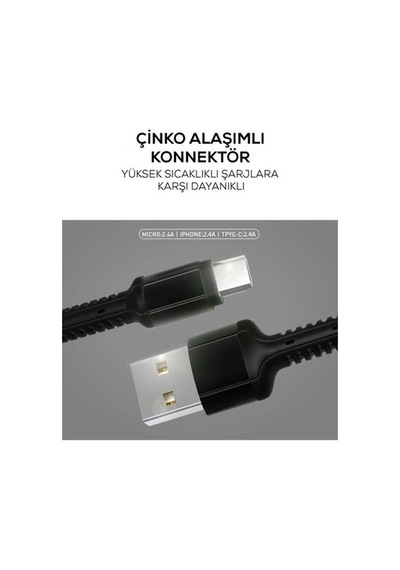 Zore Ls63 Micro Usb Kablo-Mavi
