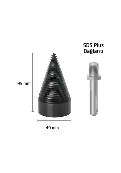 Ahşap Şöminelik Odun Kütük Ayırma Yarma Matkap Ucu 49 Mm