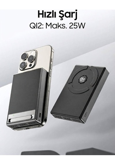 Ven-dens Vd-pb078 10000 Mah 25 W Kablosuz Hızlı Şarj Powerbank, Type-c Giriş Ve Çıkışlı, Siyah