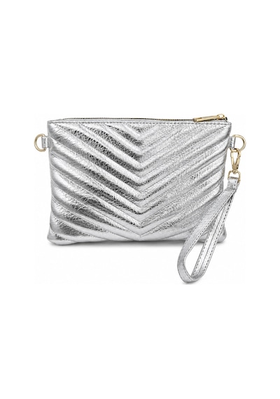 Sanmorris Kadın Suni Deri Ayarlanabilir Çapraz Ve El Askılı Portföy, Clutch Çanta S-1407 Gümüş
