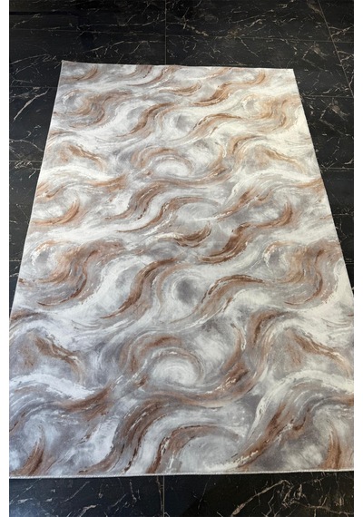Villadia Home Textile Kaymaz Taban Modern Desen Halı Yolluk Leke Tutmaz Kolay Temizlenir Koridor Salon Yatak Mutfak Odası Vd4044vizon Vizon