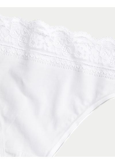 Marks & Spencer 5'li Dantel Detaylı High Leg Külot Seti T61005022L Beyaz
