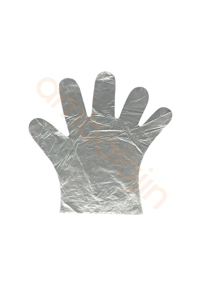 5 Paket Burpak 100'lü Large Tek Kullanımlık Şeffaf Eldiven Hdpe