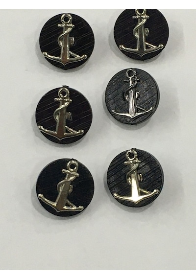 Yelek Hırka Düğmesi 6 Lı Set Çapa Armalı 1,8 Cm