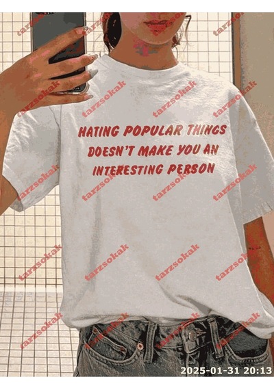 Slogan Unisex Yazılı Oversize Tshirt Twgwbr54 Beyaz