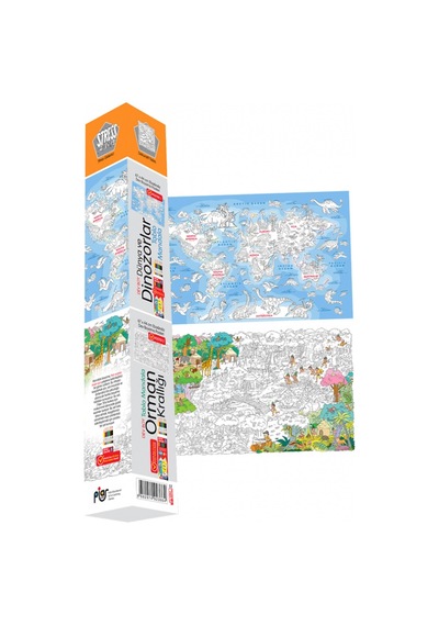 Dev Boy Tablo Mandala 2 Poster - Dünya Ve Dinozorlar 67X44Cm
