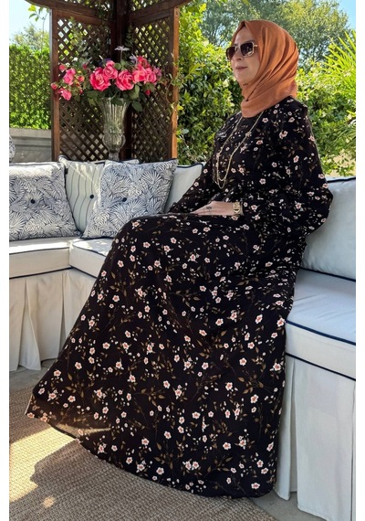 Rabia Şamlı Bihter Kahverengi Elbise Normal