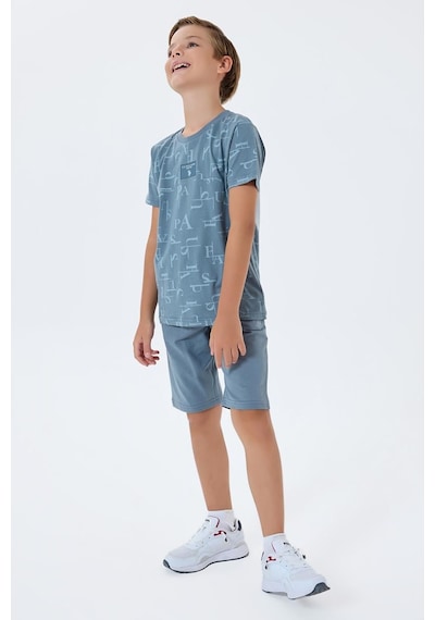 U.S. Polo Assn. Erkek Çocuk 2 Li Bermuda T-şhirt Takım Gri-2301 Gri