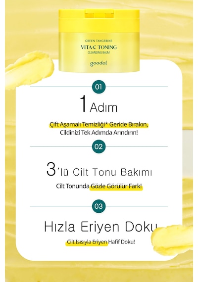 Yeşil Mandalina Özlü, Makyaj Temizleme Balmı Goodal Green Tangerine Vita C Toning Cleansing Balm 26869092