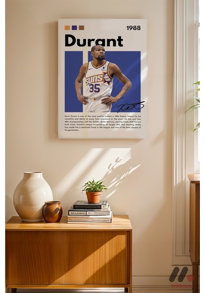 Durant Basketbol Posteri, Çerçevesiz Yüksek Kalite Duvar Afişi - Spor Severlere Hediye