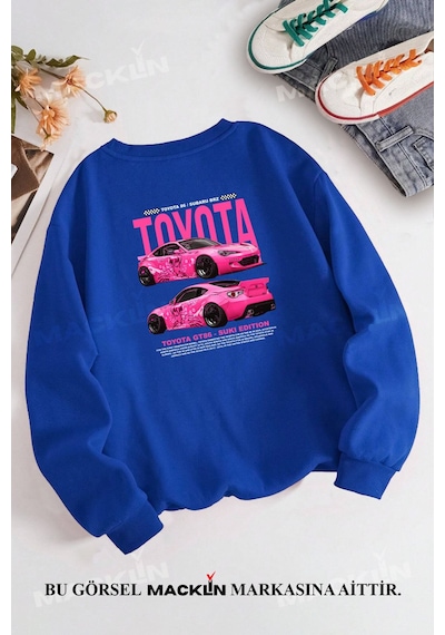 Macklin Unisex Kadın Erkek Hızlı Ve Öfkeli Bullet Suki Evo Ix Özel Tasarım Baskılı Bisiklet Yaka Sweatshirt Mavi1 Mck1394 Mavi