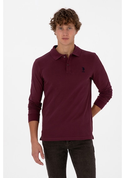 U.S. Polo Assn. Erkek Regular Fit Polo Yaka Koyu Bordo Basic Sweatshirt 50307757-VR177 U.S. Polo Assn. Erkek Regular Fit Polo Yaka Koyu Bordo Basic Sweatshirt 50307757-VR177