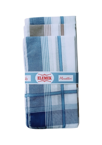 Alfa Aksesuar 03 Elemek Erkek Çizgili Mendil 12 Adet 39x39 Cm Çok Renkli