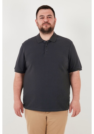 Buratti Pamuklu Regular Fit Büyük Beden Erkek Polo Yaka T Shirt 5902127B Antrasit