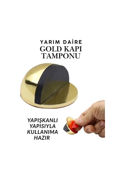10 Adet Gold Yarım Daire Yapışkanlı Kapı Tamponu Kapı Stoperi Metal Kapı Stopu Durdurucu